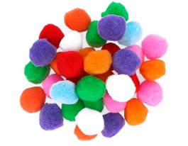Innspiro Pompons en polypropylène mix de couleurs 50mm 50u