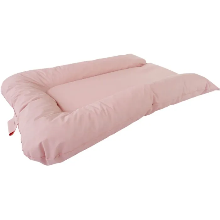Tineo TINEO - FLOCONS - Matelas à langer PVC Rose poudre 50x70 cm, confortable et sécurisant, mousse moelleuse, bords rehaussés, imperméable