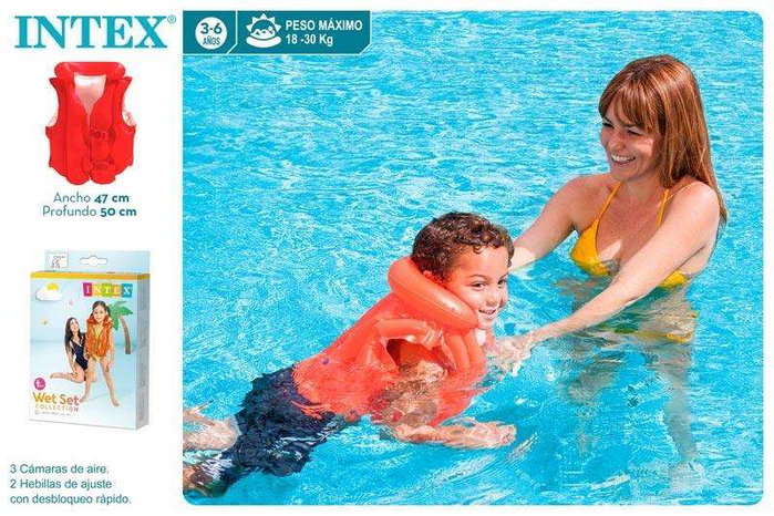 Intex Gilet de bain gonflable 50x47 cm pour enfant, âge recommandé 3 à 6 ans