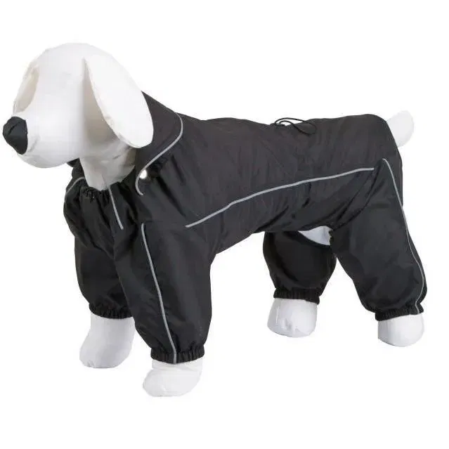Kerbl - Manteau de pluie imperméable et coupe-vent pour chien - Modèle Manchester - Taille 50 cm - Noir - Avec tour de cou amovible