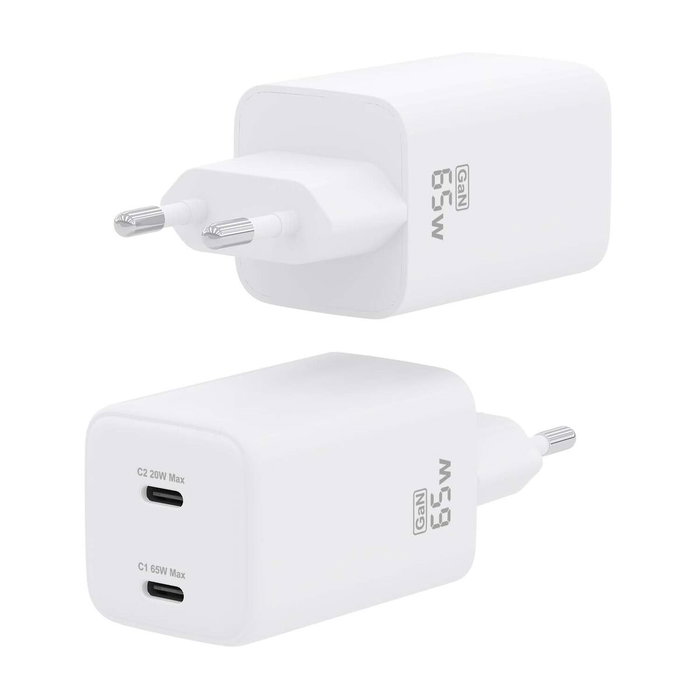 Chargeur mural Aisens ASCH-65W2P039-W Blanc Multicouleur 65 W
