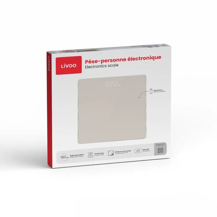 Livoo Pèse-personne électronique DOM524C avec écran LED