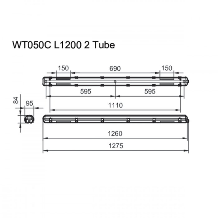 Philips Luminaire étanche IP65 pour 2 tubes LED 120 cm