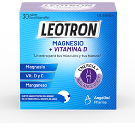 Leotron Magnésium + Vitamine D sticks 30 unités - Supplément Endurance et Santé Musculaire Osseuse