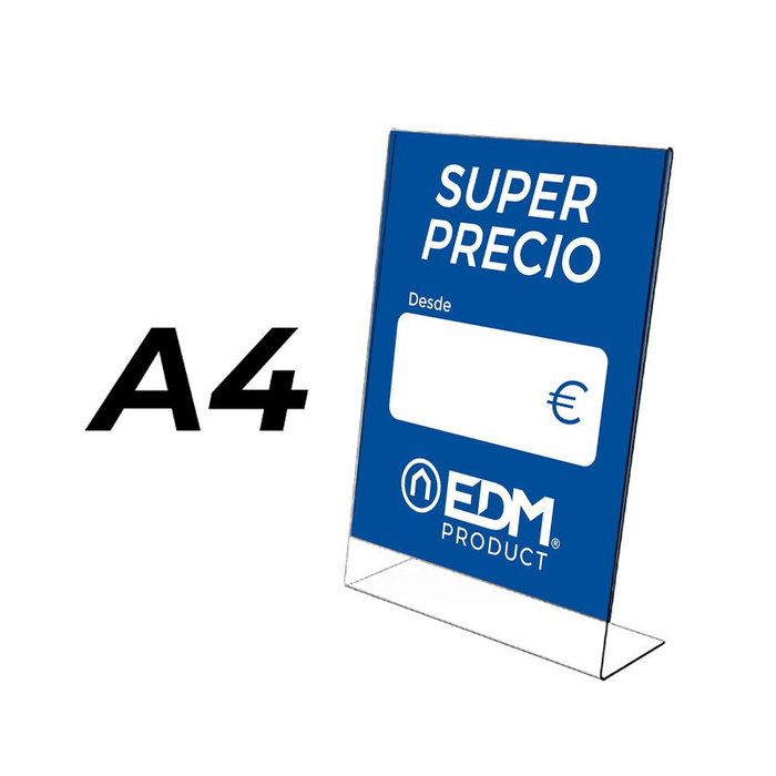 Compossar Expositor A4 en métacrylate transparent 21x29,7 cm 3 mm incliné