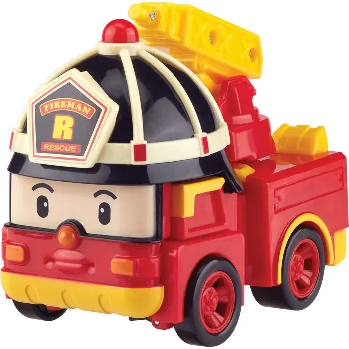 Silverlit Robot Jouet Transformable 2-en-1 Robocar Poli - Roy Robot Pompier - 10 cm - Dès 3 Ans