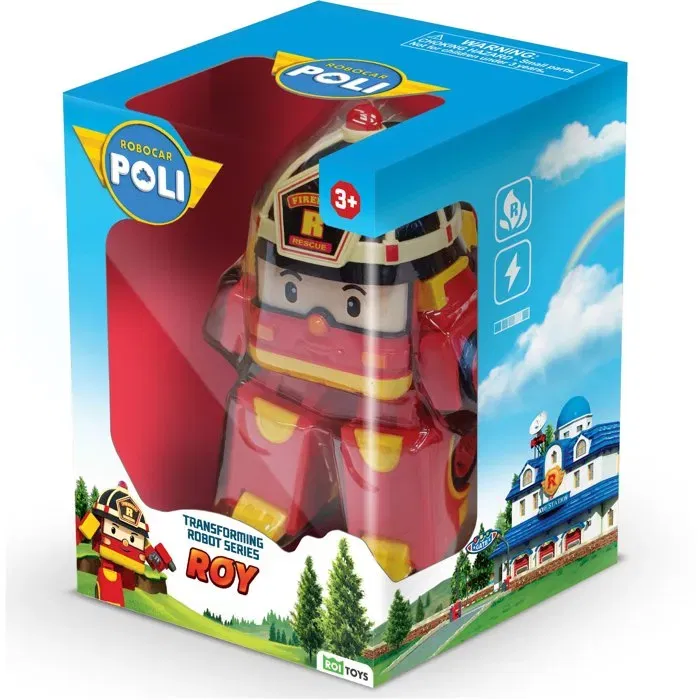 Silverlit Robot Jouet Transformable 2-en-1 Robocar Poli - Roy Robot Pompier - 10 cm - Dès 3 Ans