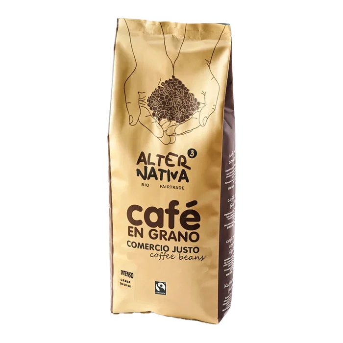 Alternativa 3 Café en grain Intenso Commerce Equitable 1 kg, Blend Arabica et Robusta, Intensité 8 Alternativa 3 Café en grain Intenso Commerce Equitable 1 kg, Blend Arabica et Robusta, Intensité 8