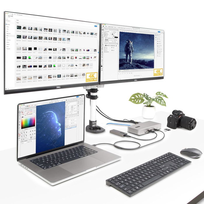 Startech Thunderbolt 4 Station d'accueil 15-en-1, 2x HDMI, 2x DisplayPort, 7x USB, Ethernet 2.5G, Charge 98W, 4 écrans 4K/8K