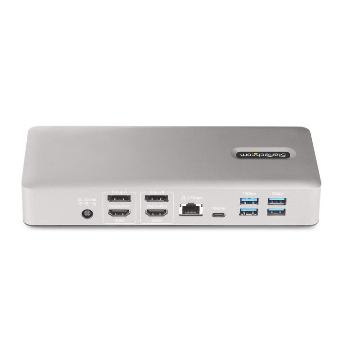 Startech Thunderbolt 4 Station d'accueil 15-en-1, 2x HDMI, 2x DisplayPort, 7x USB, Ethernet 2.5G, Charge 98W, 4 écrans 4K/8K