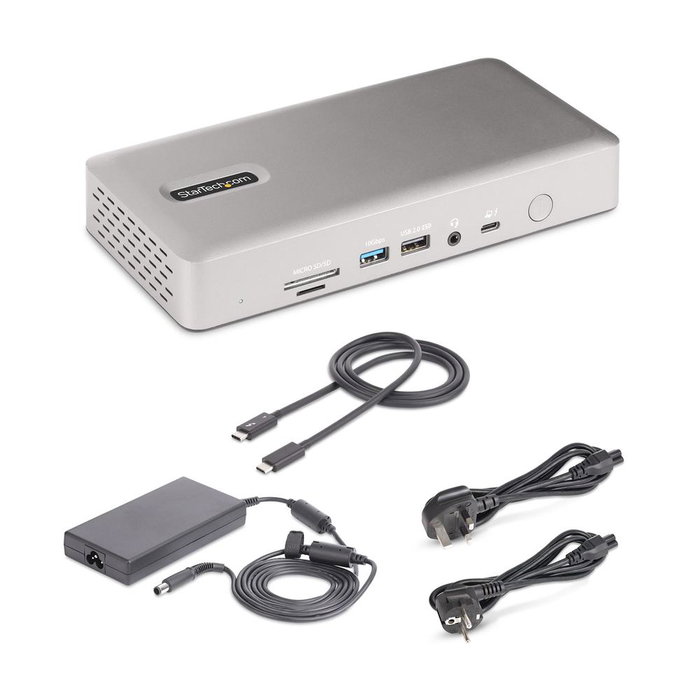 Startech Thunderbolt 4 Station d'accueil 15-en-1, 2x HDMI, 2x DisplayPort, 7x USB, Ethernet 2.5G, Charge 98W, 4 écrans 4K/8K