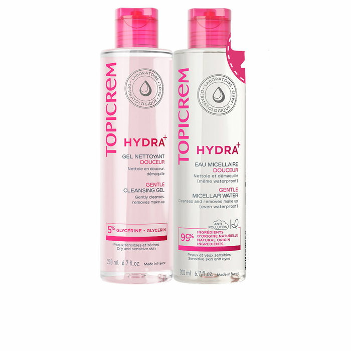 Topicrem Coffret Routine Visage HYDRA+ (Gel Nettoyant 200 ml + Eau Micellaire 200 ml)