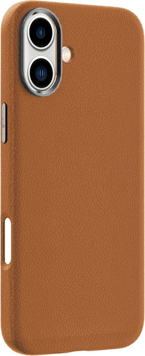 eSTUFF Coque magnétique iPhone 16 INFINITE VENICE - Cuir - Marron