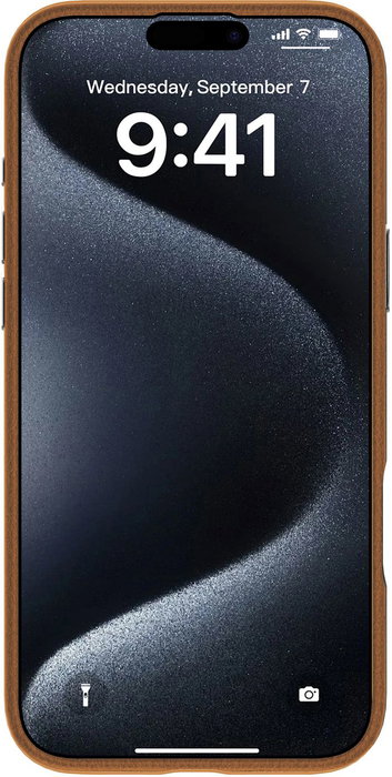 eSTUFF Coque magnétique iPhone 16 INFINITE VENICE - Cuir - Marron