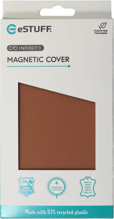 eSTUFF Coque magnétique iPhone 16 INFINITE VENICE - Cuir - Marron
