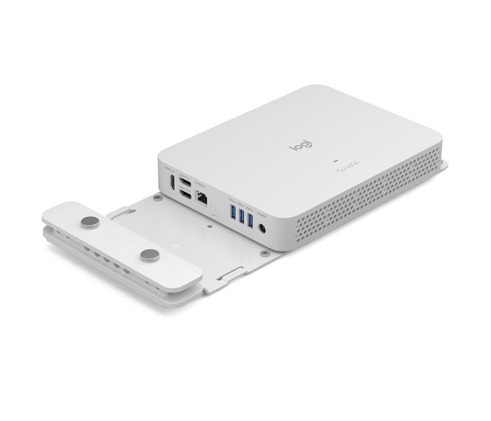 Logitech Compute Mount - Support de fixation pour PC miniaturisés visioconférence (RoomMate, Google Meet, Intel NUC) avec retention de câbles USB, HDMI Logitech Compute Mount - Support de fixation pour PC miniaturisés visioconférence (RoomMate, Google Meet, Intel NUC) avec retention de câbles USB, HDMI