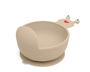 KioKids Bol en silicone anti-dérapant motif escargot pour bébé +6 mois, avec ventouse, compatible lave-vaisselle et micro-ondes, 9x17 cm, beige