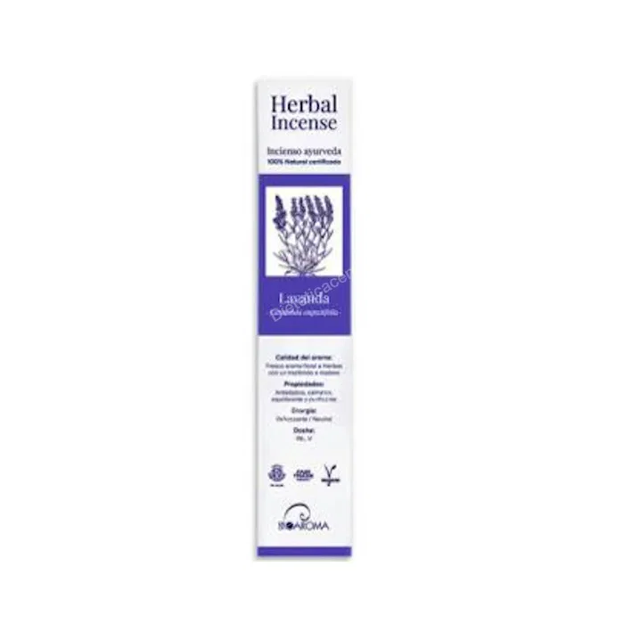 BIOAROMA 5Packsx12Uds Bâtonnets d'encens ayurvédiques lavande, écologiques, faits main, certifiés ICEA BIOAROMA 5Packsx12Uds Bâtonnets d'encens ayurvédiques lavande, écologiques, faits main, certifiés ICEA