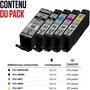 Canon PGI-580/CLI-581 PGBK/C/M/Y/BK (2078C007) - Pack de 5 cartouches d'encre origine : Noir pigmenté, Noir, Cyan, Magenta, Jaune - Compatible ChromaLife100 et imprimantes PIXMA