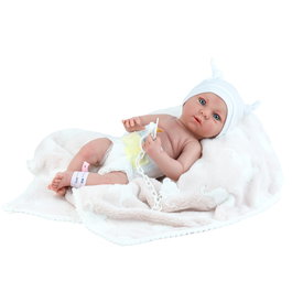 Marina&Pau Poupée Reborn Mini Bébé 485 - Figurine Réaliste pour Collectionneurs avec Capuche et Couverture Douce