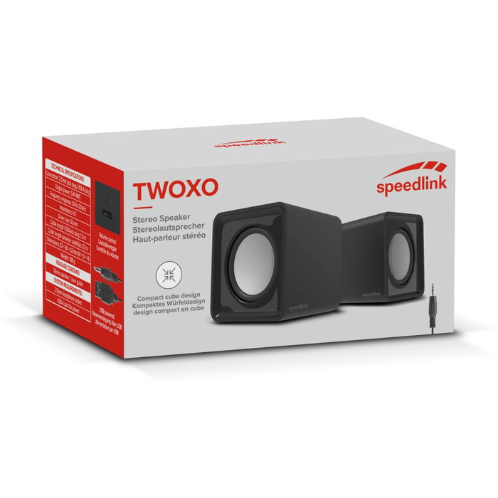 Speedlink TWOXO Haut-parleurs Stéréo Noir Speedlink TWOXO Haut-parleurs Stéréo Noir