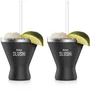 Ninja Verres à cocktail isothermes SLUSHi XSKMRG2BKEUK, Lot de 2, Noir avec couvercles et pailles