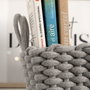 Vinthera Panier Moa en Coton Gris 35x25x13 cm Textil