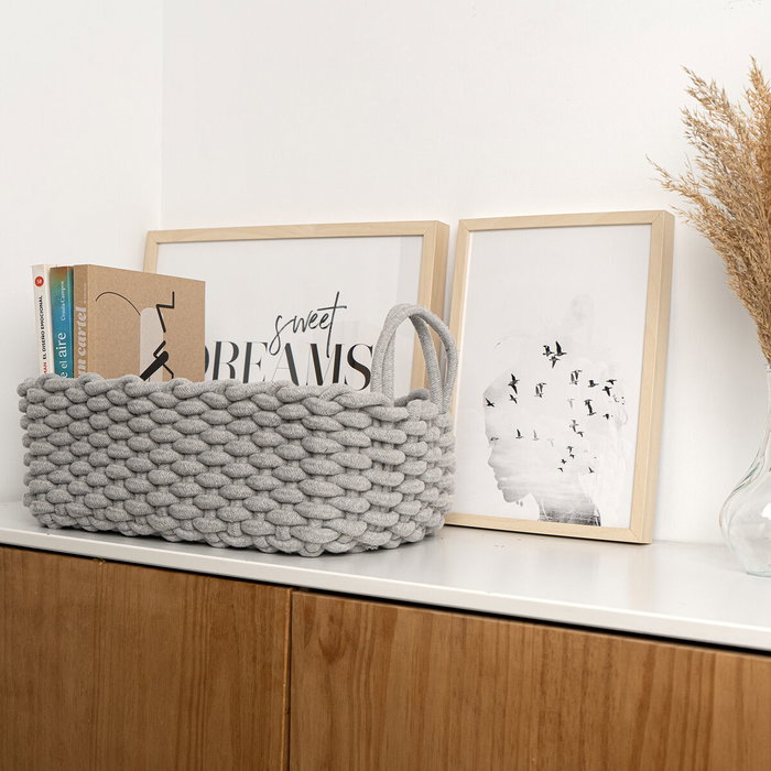 Vinthera Panier Moa en Coton Gris 35x25x13 cm Textil