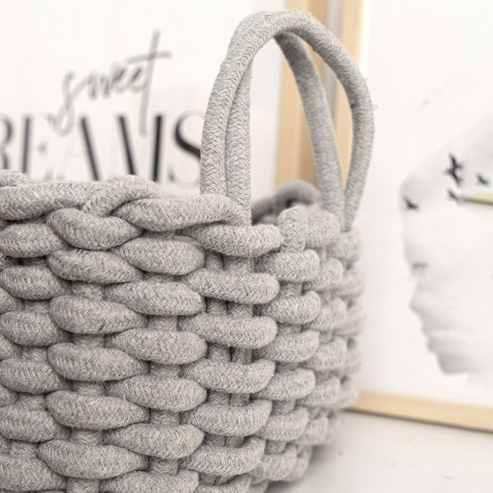Vinthera Panier Moa en Coton Gris 35x25x13 cm Textil