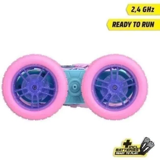 Dickie Toys - Véhicule Radiocommandé Flippy Berry Shaker - Voiture Télécommandée 360° - Rose - 16 cm - Piles Incluses - Jouet Enfant Dès 6 Ans