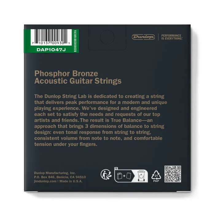 Dunlopst Jeu de cordes Acoustique Phosphor Bronze 12-53 10-47