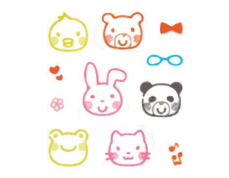 Innspiro Set de tampons acryliques Caras animales 5,3x6cm