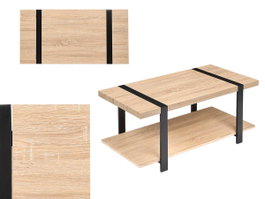 Giftdecor Table d'appoint noir métal et bois MDF 100x45x50 cm