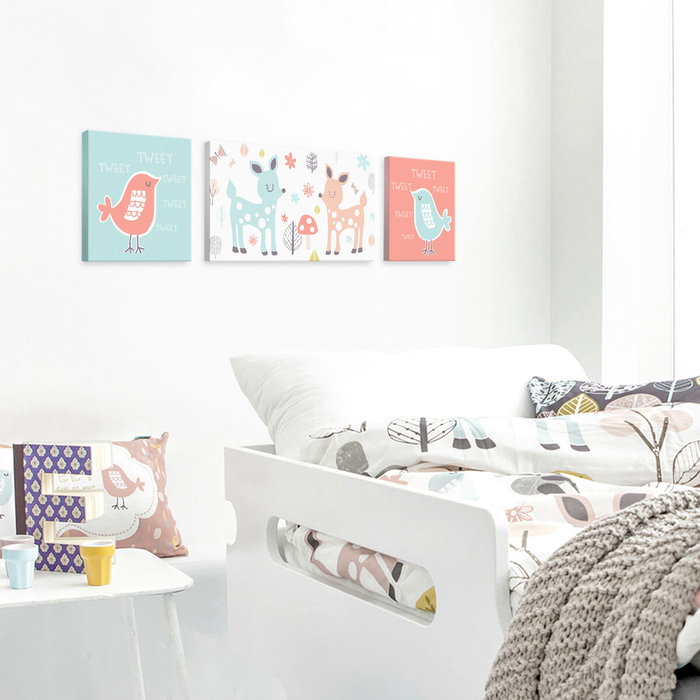 Toile HappyFriday Moshi moshi Woodland Multicouleur 27 x 27 cm Toile HappyFriday Moshi moshi Woodland Multicouleur 27 x 27 cm