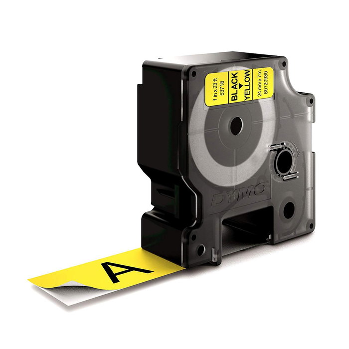 Dymo Ruban d'étiquetage D1 Noir sur Jaune 2,4 cm x 7 m