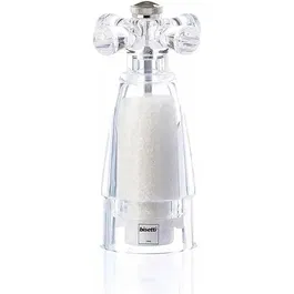 Bisetti Savona Moulin à sel manuel acrylique 17,5 cm pour cuisine - Mouture réglable et alimentaire