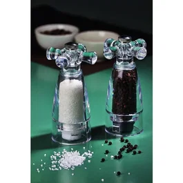 Bisetti Savona Moulin à sel manuel acrylique 17,5 cm pour cuisine - Mouture réglable et alimentaire