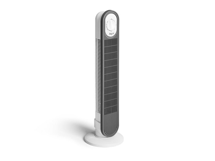 Argon Ventilateur Tour Oscillant 45W Blanc et Gris 22x78x22 cm