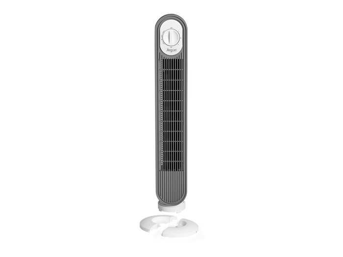 Argon Ventilateur Tour Oscillant 45W Blanc et Gris 22x78x22 cm