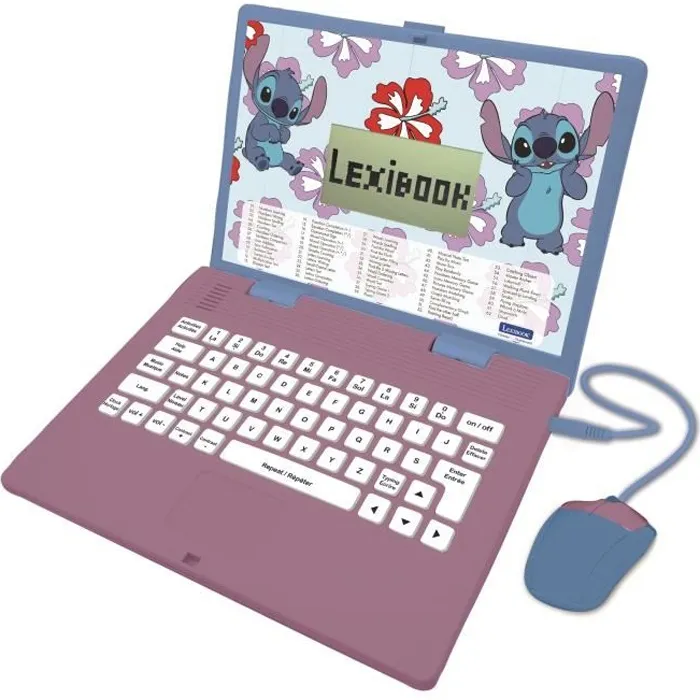Lexibook Ordinateur éducatif bilingue Stitch - 124 activités Lexibook Ordinateur éducatif bilingue Stitch - 124 activités
