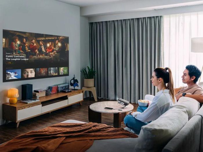 ViewSonic M1XG - Projecteur LED Ultraportable, Résolution WVGA (854x480), Bluetooth, Autonomie 4h, Haut-parleurs Harman Kardon, Compact (<1kg)