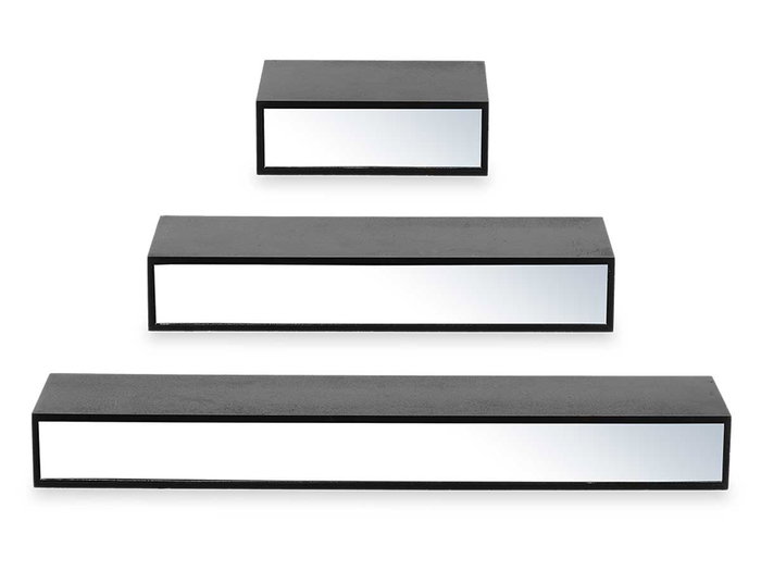 GIFTDECOR Lot de 3 Étagères Miroir Noir (15, 30 et 45 cm)</div>