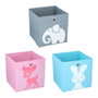 Alpina Boîte de rangement cube en tissu 28x28x28 cm couleurs assorties
