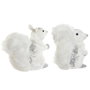 DKD Home Decor Décorations de Noël Écureuil Blanc (2 Unités)