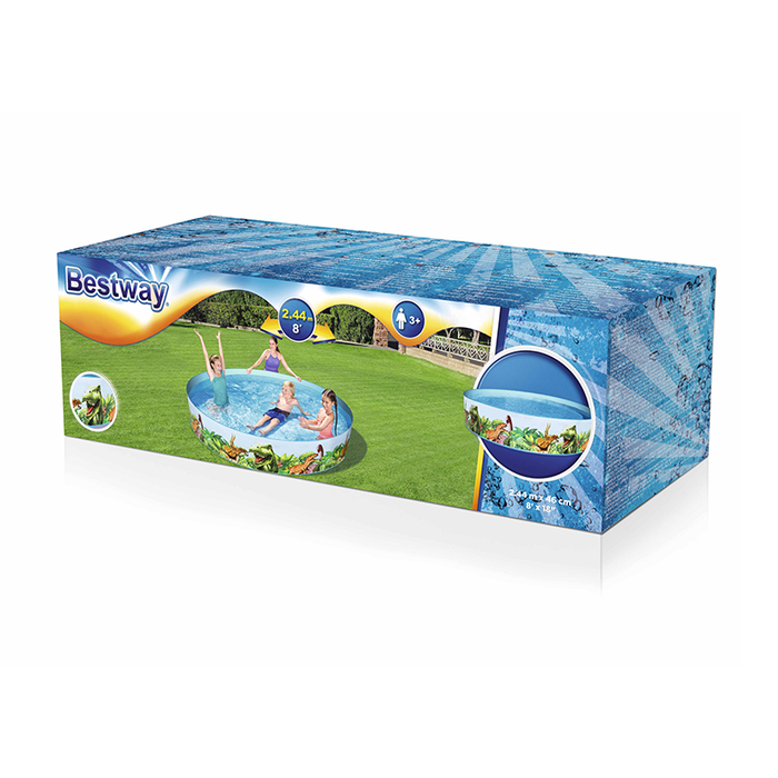 Bestway 55001 Piscine Rigide Enfant Dinosaures 244x46 cm +3 Ans Jardin