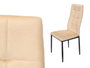 Giftdecor Chaise à dossier haut en velours beige avec piètement métal 64x43x95 cm (Set de 4)