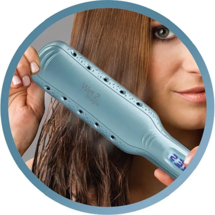 Remington S7350 Lisseur Wet2Straight Plaques larges Ceramique Huile d'Argan et Vitamine E pour Cheveux Epais, 10 Temperatures 140-230C