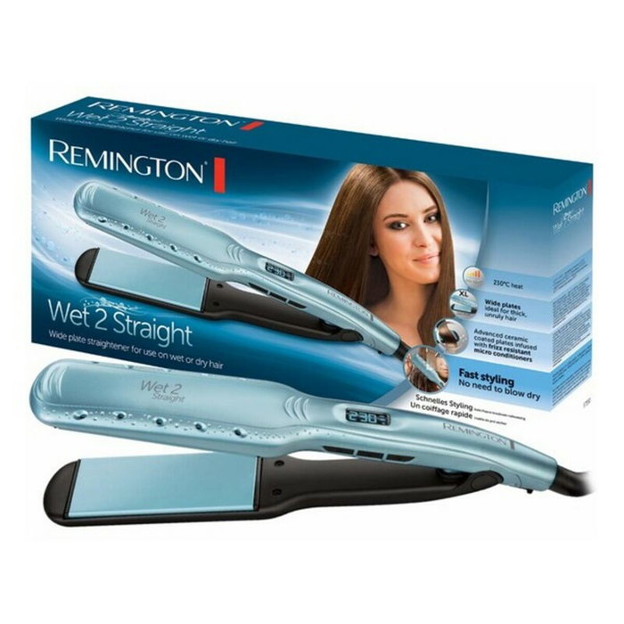 Remington Wet2Straight S7350 Lisseur à plaques larges bleu