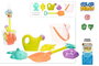 Color Baby - Cube de plage 18 cm avec pelle 39 cm, arrosoir et 3 moules - Pour enfants à partir de 18 mois