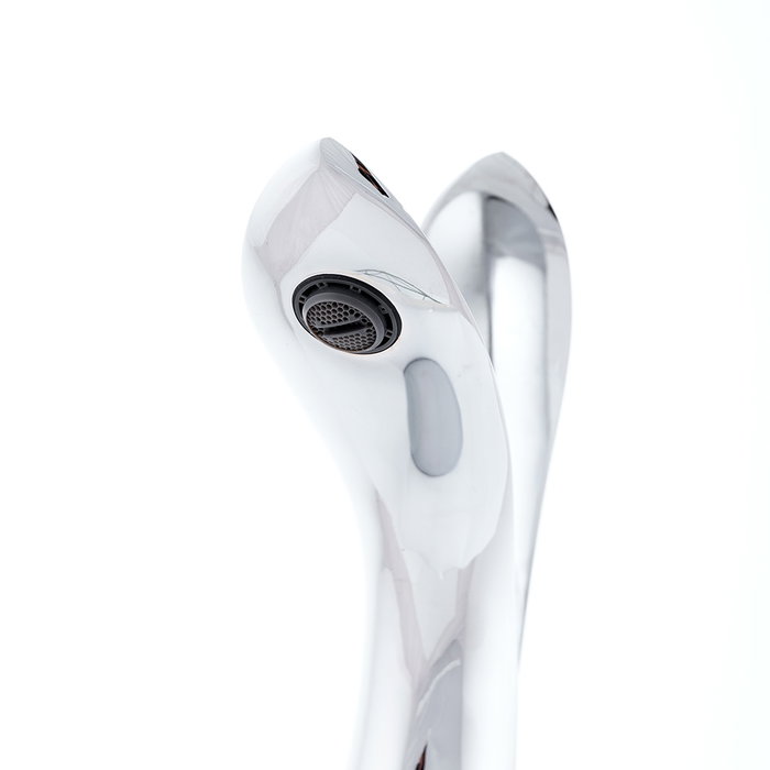 Robinet de lavabo monocommande moderne en laiton/zinc, chrome, eau chaude-froide